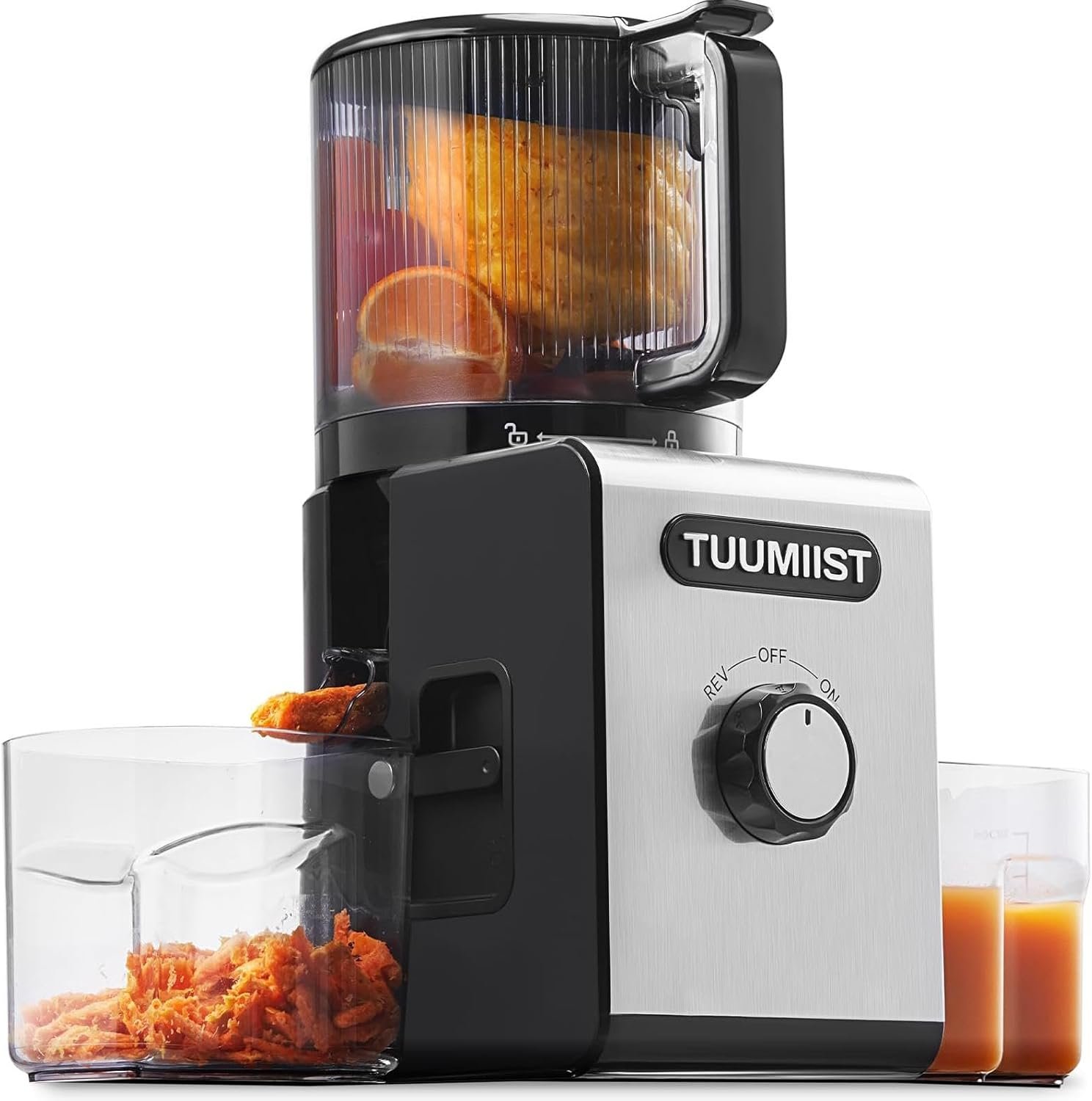 Cold Press Juicer Machine, 6.5″ Large Feed Chute Masticating Extractor, Easy to Clean for Whole Fruits & Vegetables, High Yield