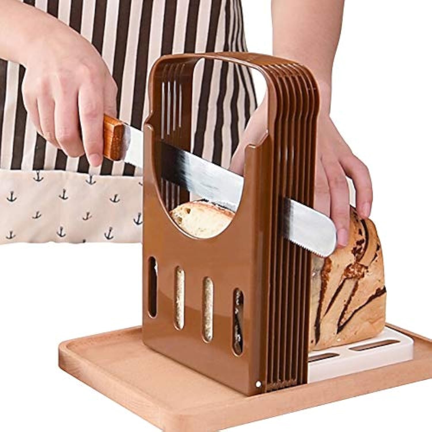 TCOTBE, Foldable Compact Bread Slicing Guide – Bake Slicer Cutter for Homemade Bread, Sandwiches