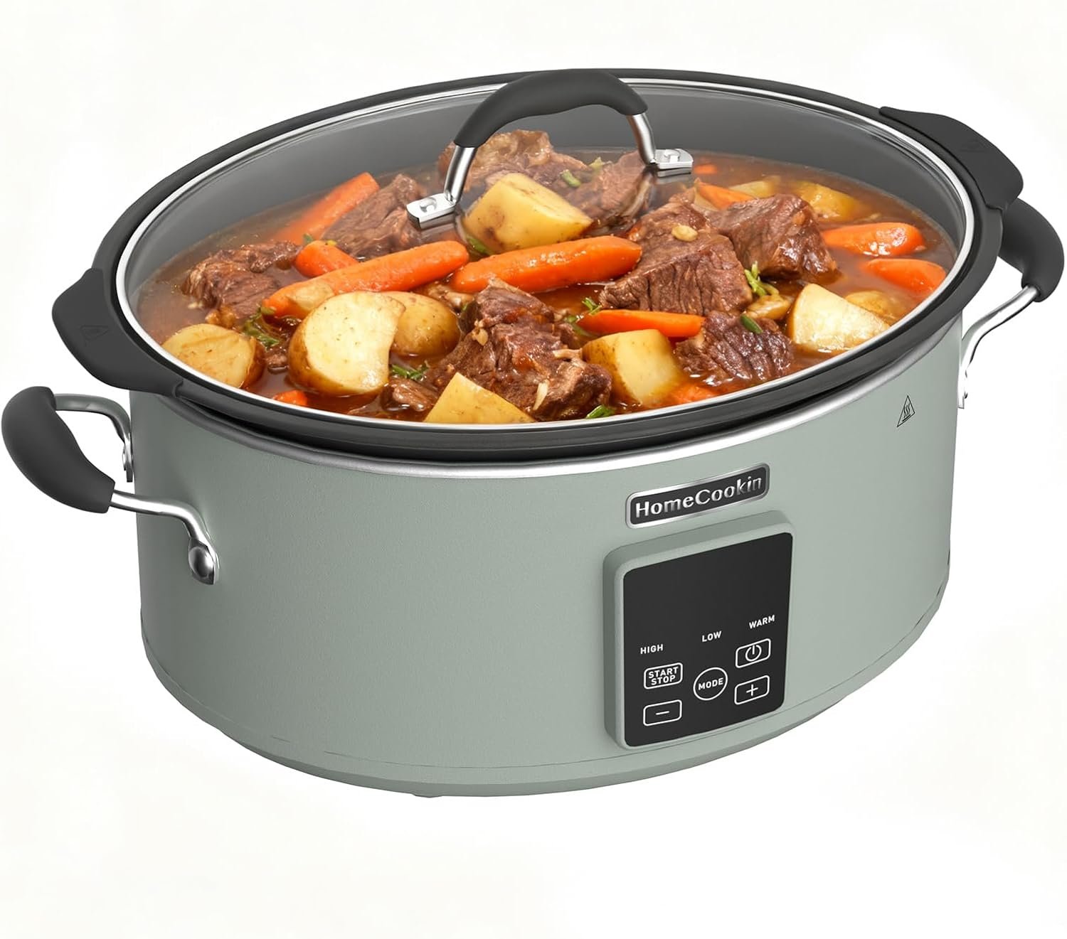 HOMECOOKIN Slow Cooker, Extra Large 10 Quart Programmable Slow Cookers with Timer, Dishwasher Safe Glass Lid & Crock, Kitchen Appliance for Families and Gatherings, Olive