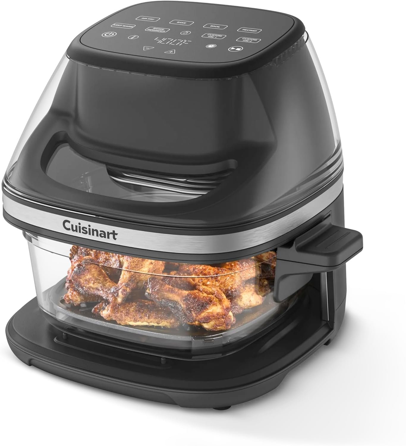 Cuisinart ClearView 4-Quart Air Fryer with Glass Basket and PFAS-Free Ceramic Nonstick Crisper Plate, 5 Cooking Functions, 2 Custom Presets, Adjustable Temperature up to 450°F, 3-Year Warranty, AFC-4