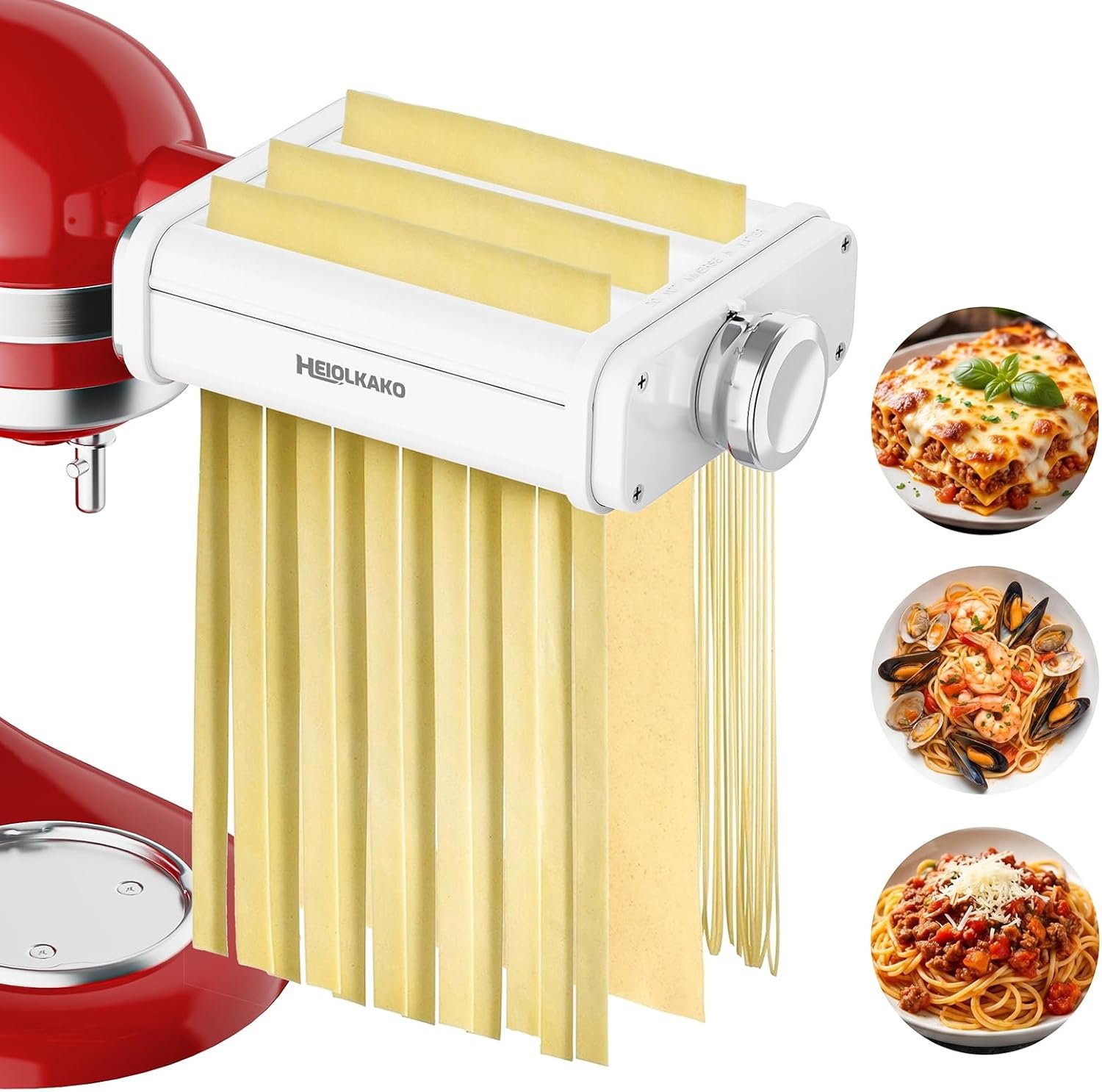 Pasta Attachment for KitchenAid Stand Mixer, 3 in 1 Set Pasta Maker KitchenAid Attachment Includes Spaghetti Cutter, Pasta Sheet Roller and Fettuccine Cutter, Attachment for Kitchen aid Mixers