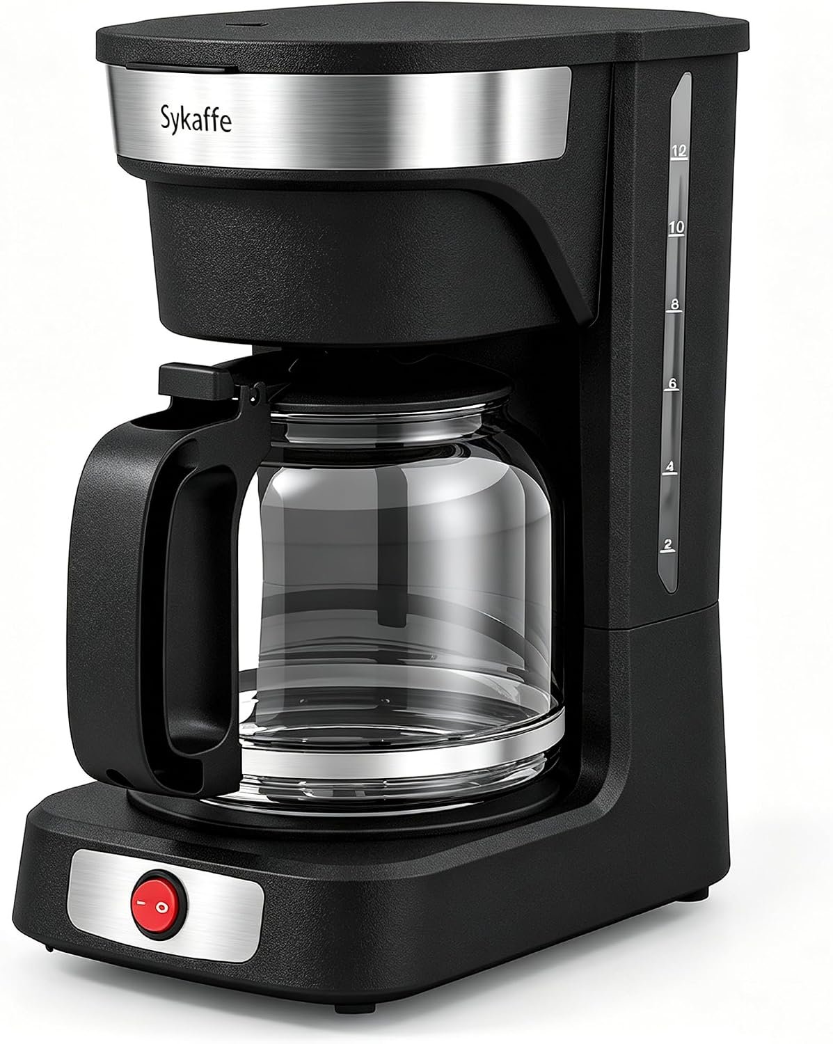 12-Cup Coffee Maker, Drip Coffee Maker, Reusable Filter, Automatic Keep-Warm & Pause, Easy-View Water Tank, Heat-Resistant Coffee Pot，Coffee maker perfect for family gatherings, black