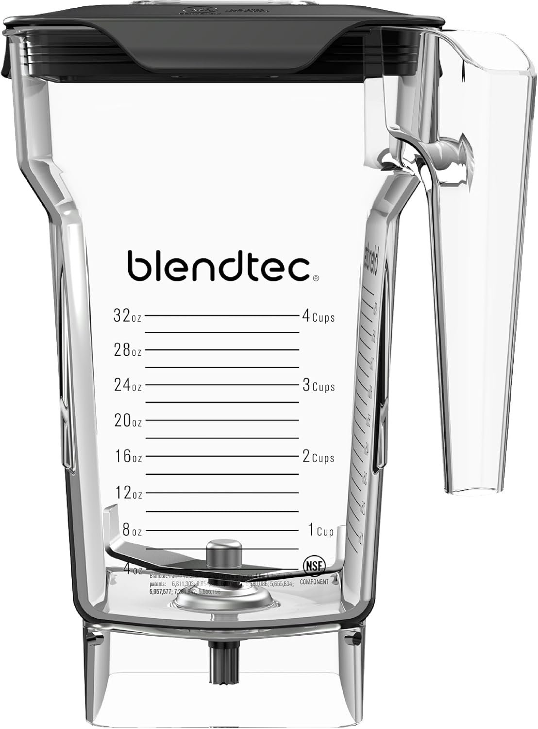Blendtec 75 oz FourSide Jar – Four-Sided Replacement Blender Jar – Compatible with Most Blendtec Blenders – 32 oz Blending Capacity – Clear