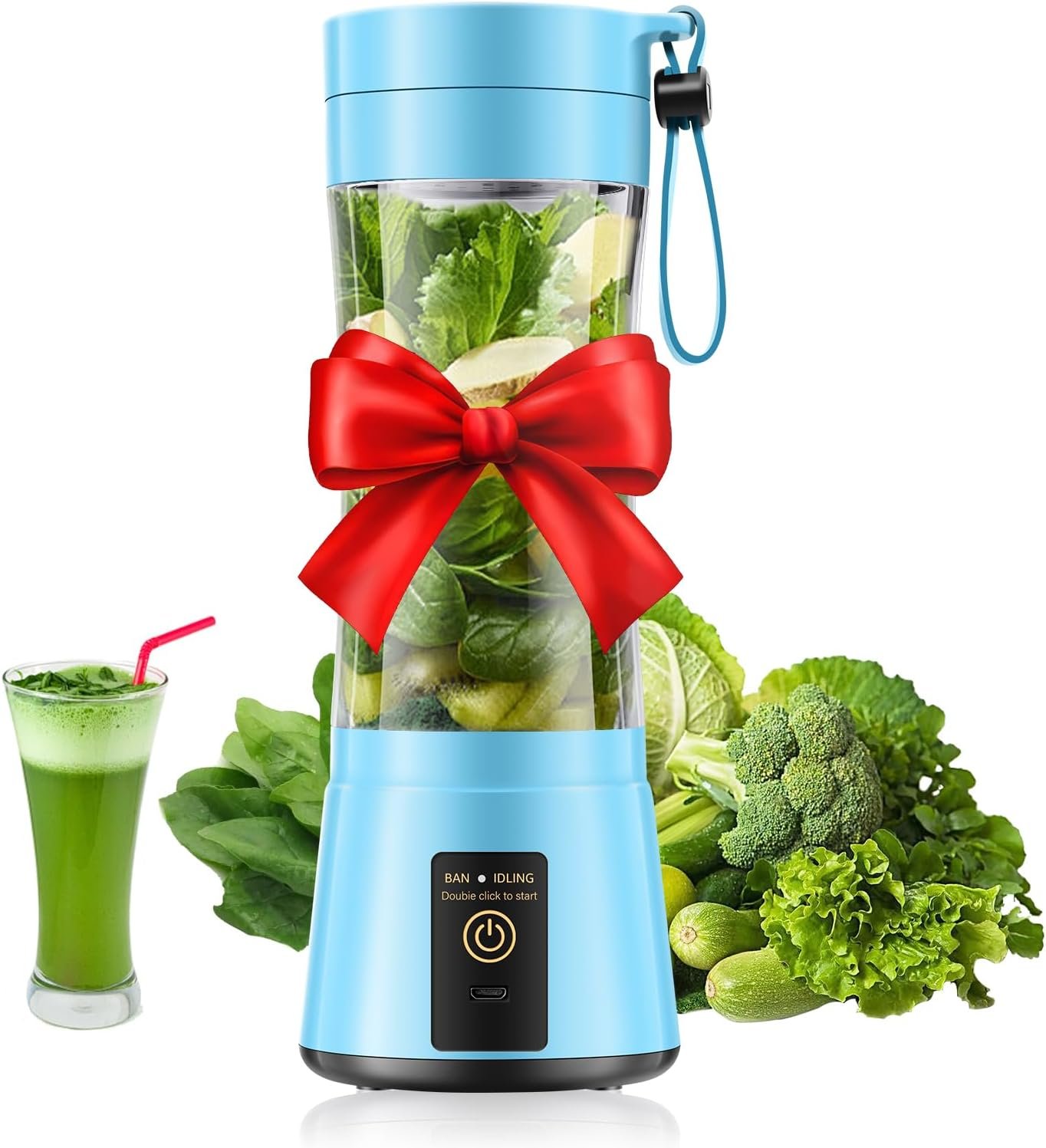 Cordless Portable Blender for Smoothies & Shakes – Cordless Mini Blender for Protein with USB Rechargeable Battery, BAP Free Juice Cup, Freshly Squeezed for Picnic/Gym/Office