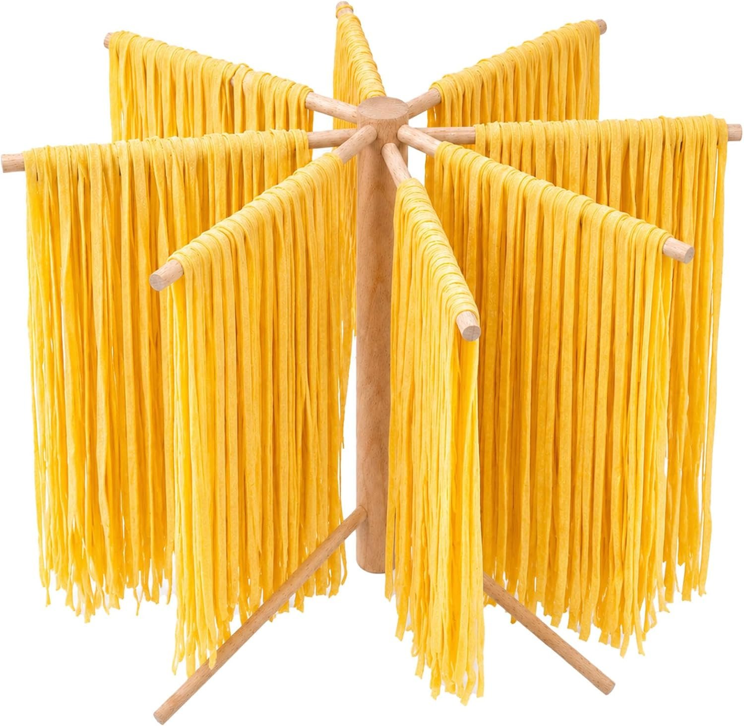 Pasta Drying Rack, Space Saving Pasta Rack Collapsible for Fresh Pasta Spaghetti, Fettuccine and Homemade Noodles Dryer