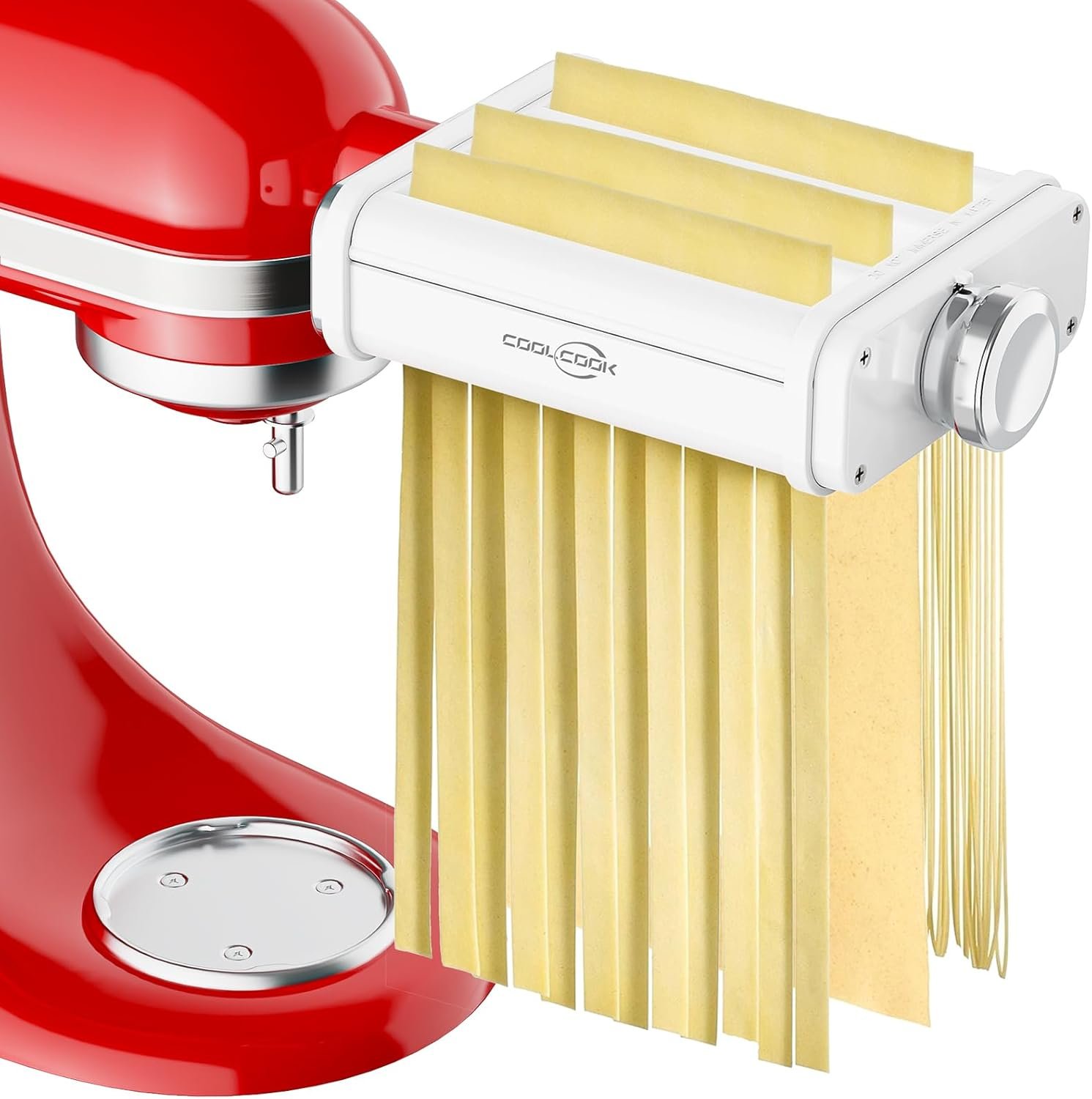Pasta Attachment for KitchenAid Stand Mixers, 3 in 1 Pasta Maker Set for Kitchenaid, Includes Pasta Roller, Pasta Cutter and Fettuccine Cutter with Cleaning Brush