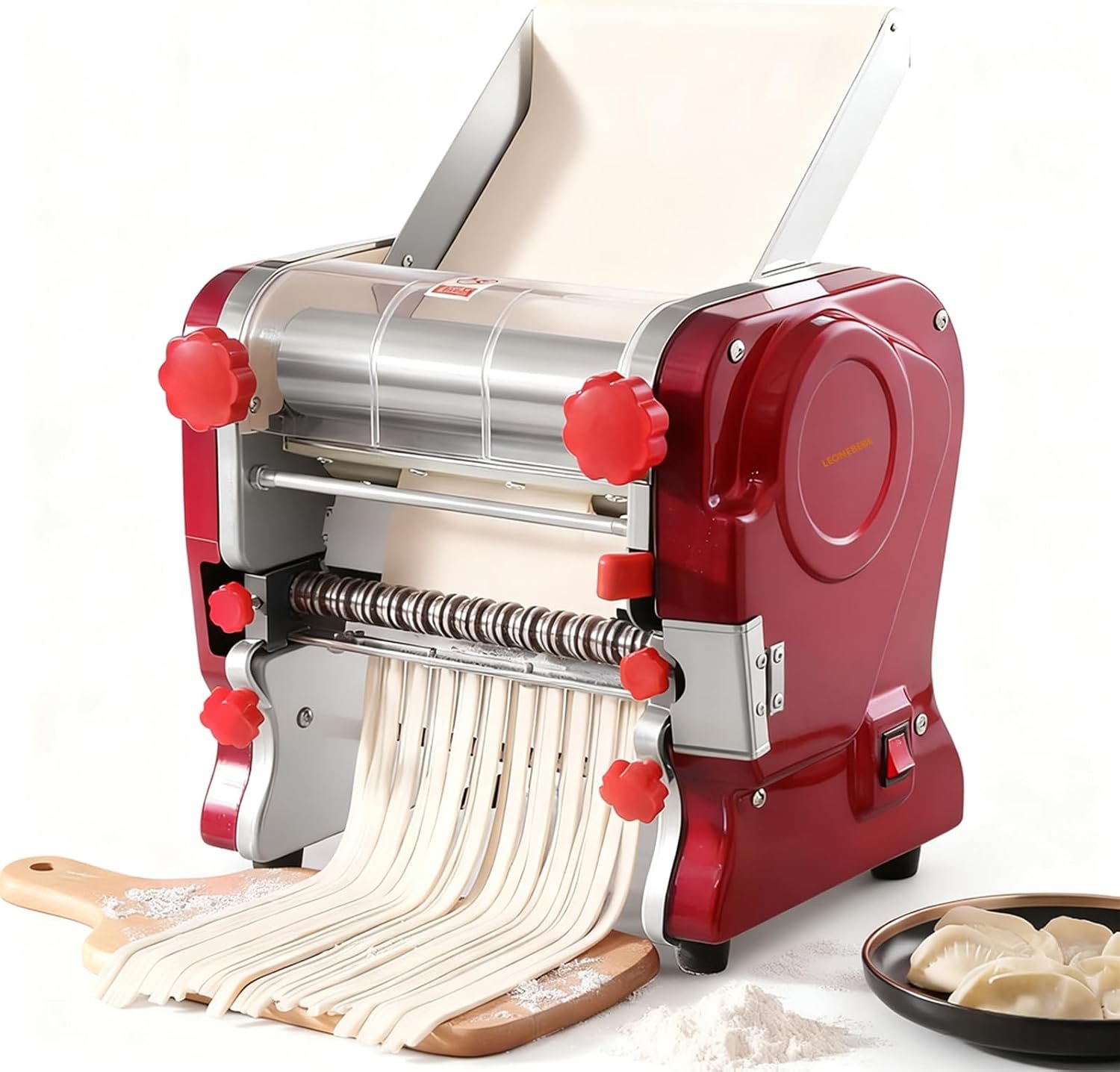 Commercial Pasta Maker – 550W Electric Dough Sheeter Noodle Roller with 3/9mm Blades, Adjustable 0.3-5mm Thickness, for Pasta, Dumplings – Restaurant & Home Use