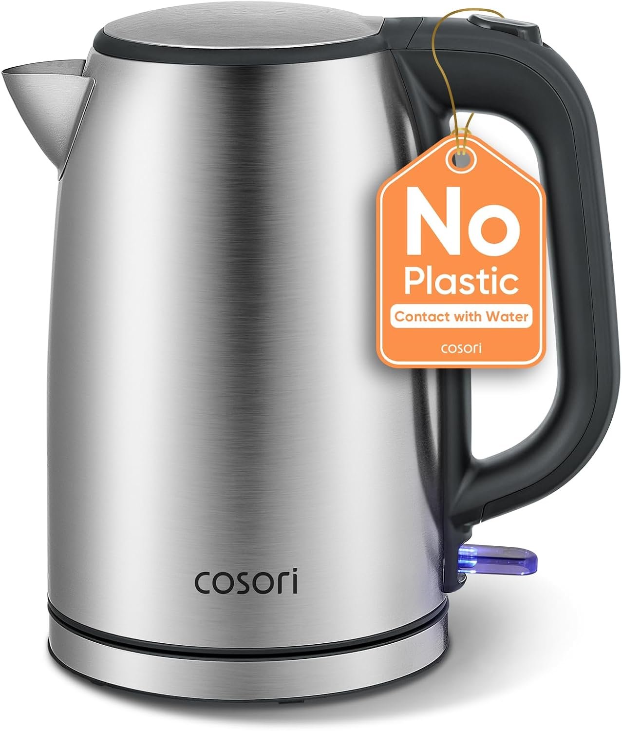 Cosori Electric Kettle, Plastic-Free Interior, Easy to Clean, Automatic Shut Off & Boil-Dry Protection, Stainless Steel Tea Kettle, Hot Water Boiler & Heater, 1.7L, 1500W
