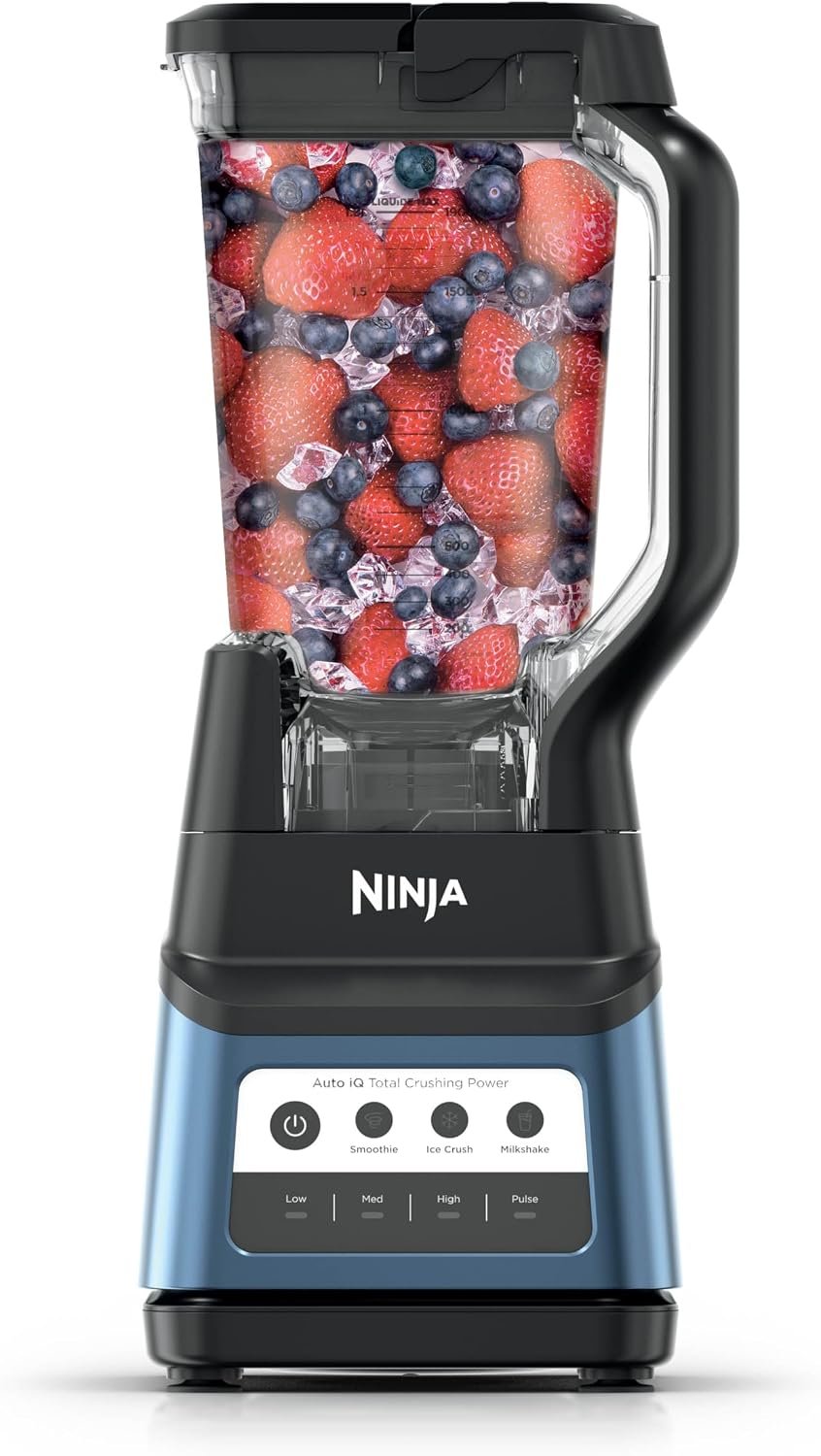 Ninja Professional Plus Blender Premier | Max Power Smoothie Blender, Ice Cream Maker, Frozen Drink & Margarita Machine | 3 Auto IQ™ Presets, 1400 W, 72oz Total Crushing Pitcher | Blue | BN701BLBRN