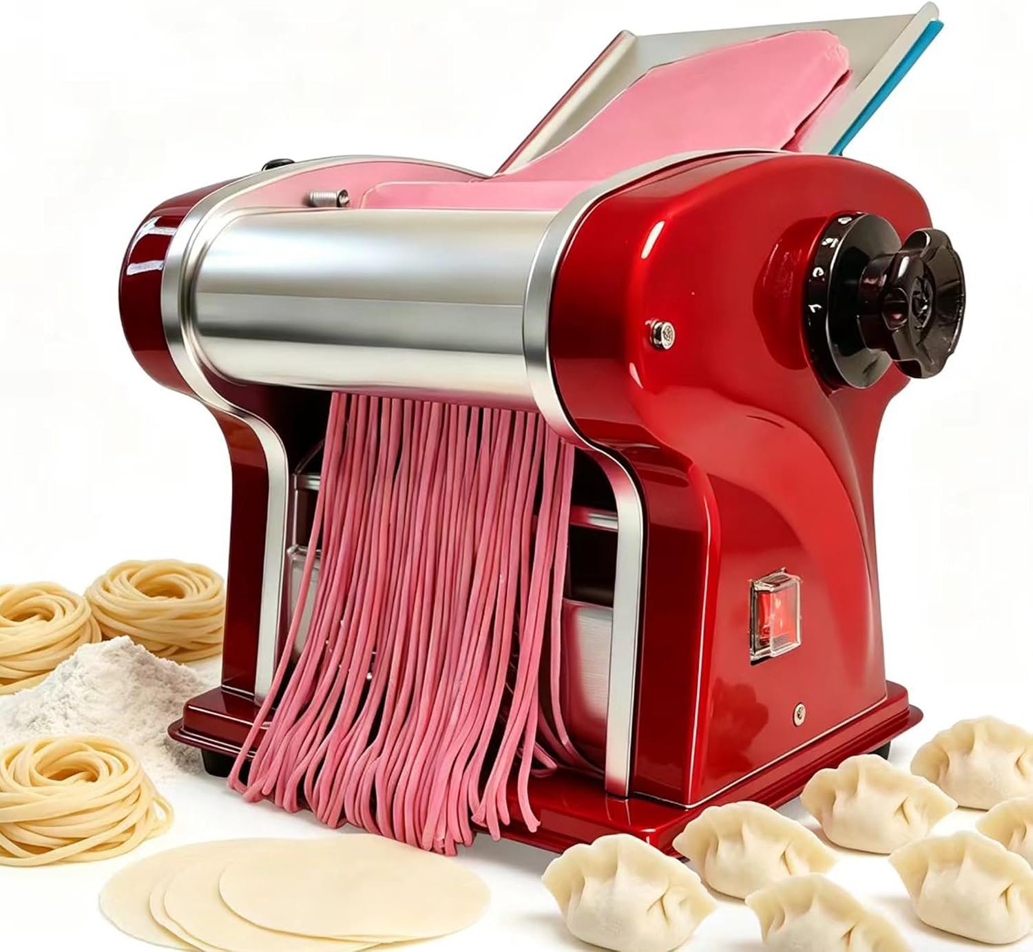 Electric Pasta Maker Machine, 135W Commercial Dough Sheeter with 2.5mm Blade, Adjustable 0.3-4mm Thickness, for Pasta, Dumplings – Restaurant & Home Use