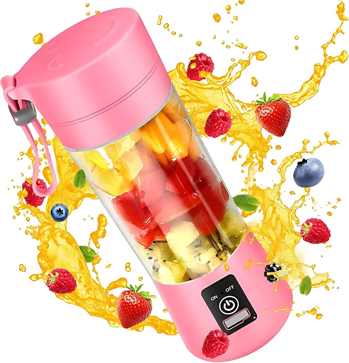 Compact, Travel Size, USB Rechargeable 12 Oz Portable Handheld Blender with Powerful Motor: Perfect for Smoothies, Shakes, Fruit/Veggie Juicer & Baby Food