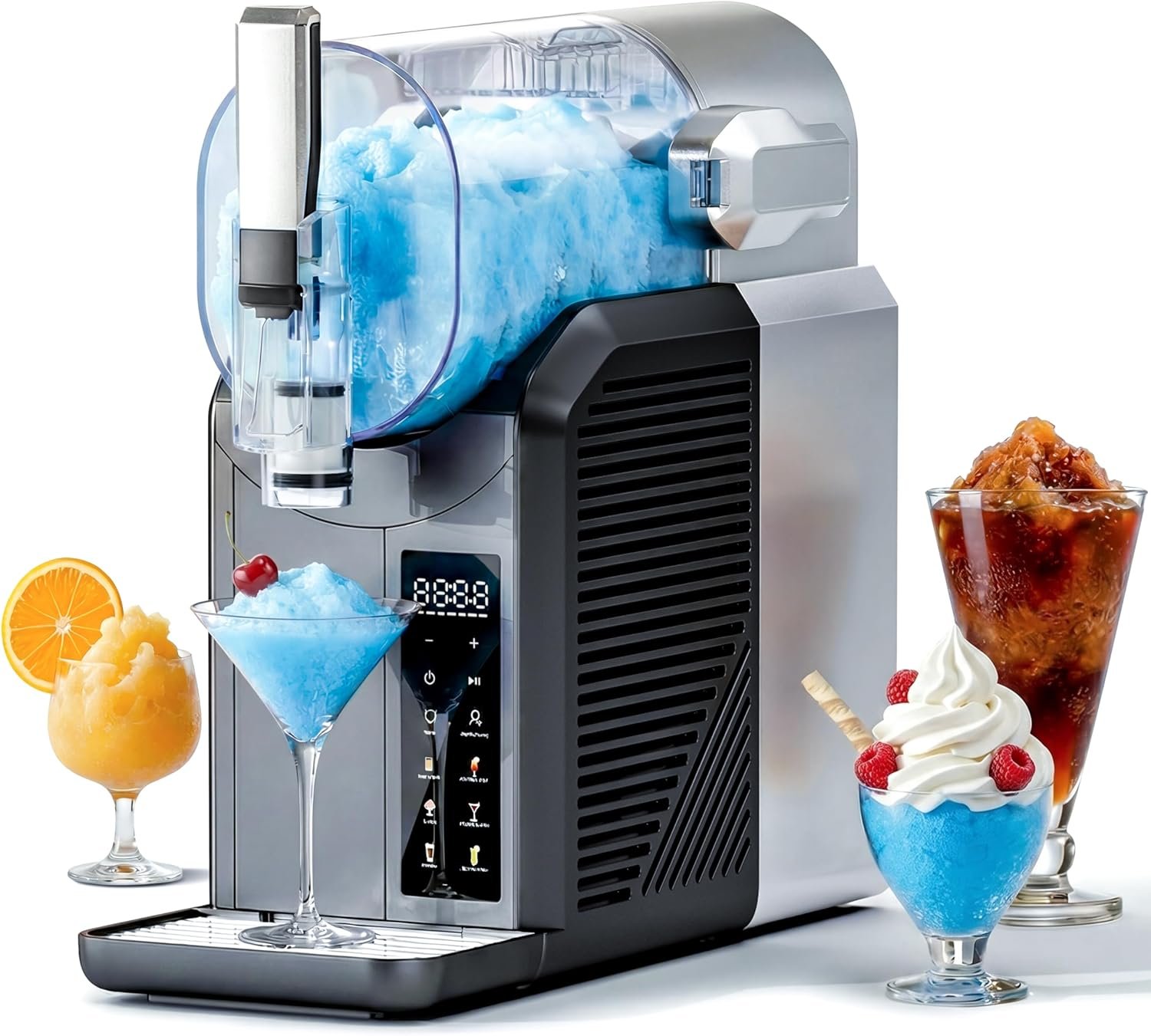 Slushie Machine, 2L/68oz Frozen Drink Maker & Margarita Machine with 6 Presets and LED Display, No Ice Needed Slushy Machine for Home & Party