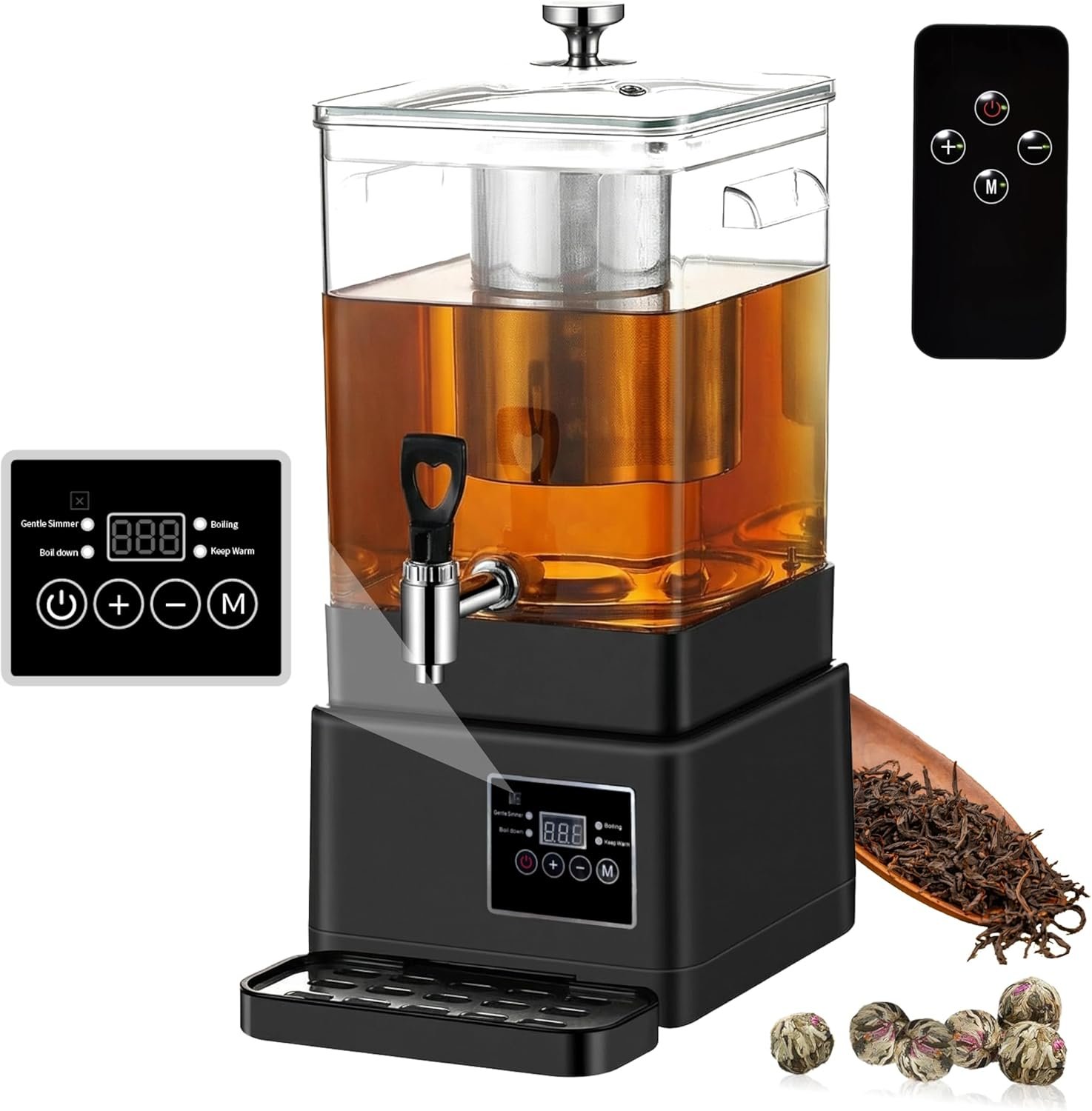 10L 65-Cup Tea Maker Machine, Tea Dispenser Pot, Hot Water Dispenser | Removable infuser, multi-function brew and keep-warm, for flower blooming, iced tea, commercial catering, hotels and events