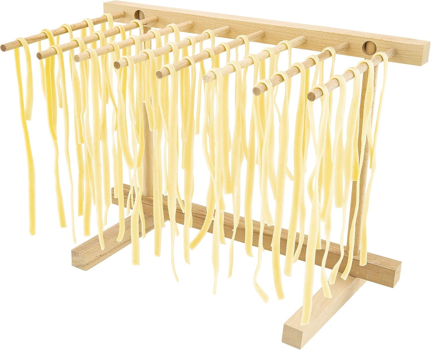 Southern Homewares Collapsible Wooden Pasta Drying Rack – Natural Beechwood Pasta Hanger for Fresh Pasta, Noodles, and Spaghetti – Easy to Assemble, Compact Design – Ideal for Home Pasta Making