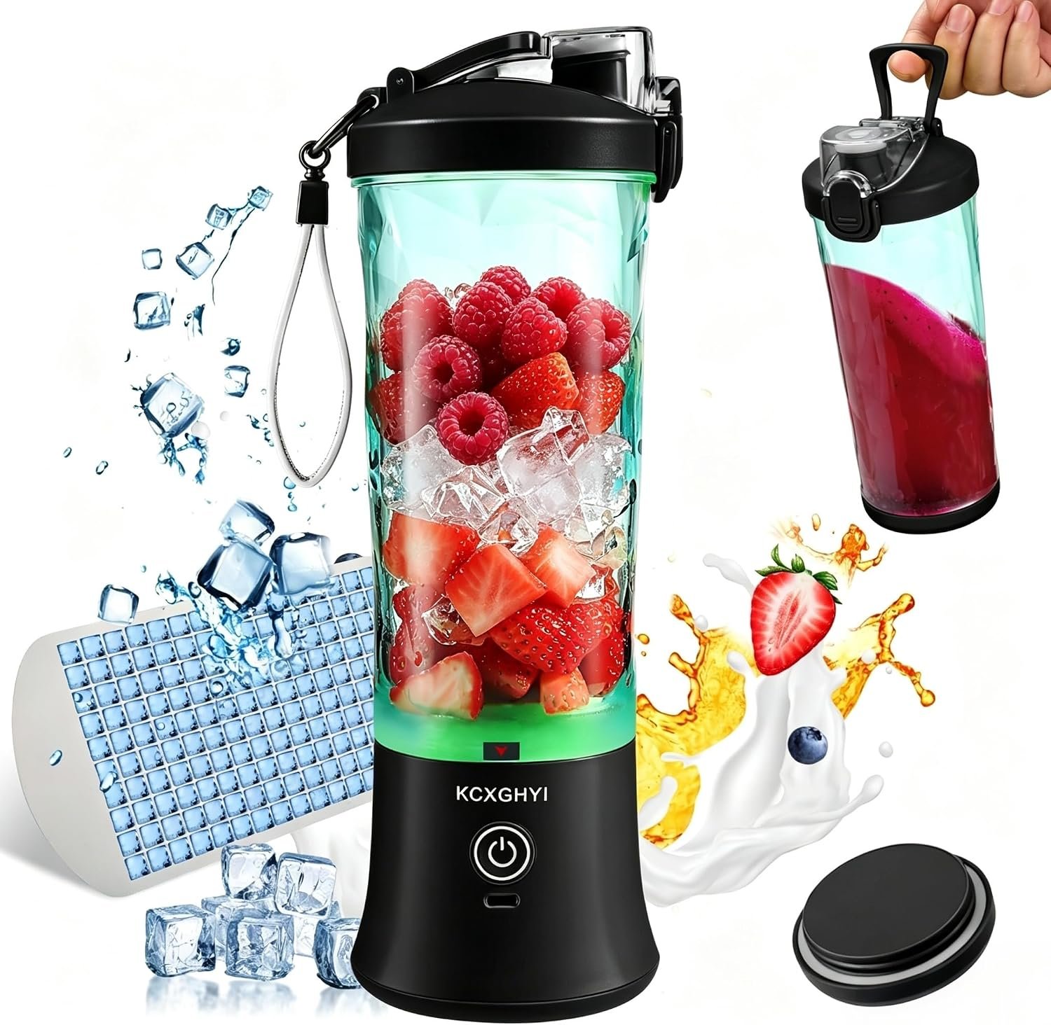 Portable Blender for Smoothies, Freshly Squeezed Juices, Milk shakes and Baby food, 20 oz BPA Free, Suitable for Outdoor Sports, Family, Travel. （Black）