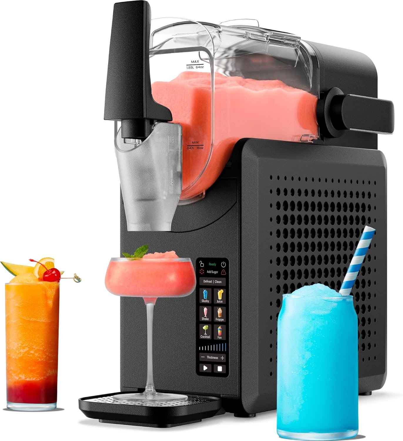 Iceman by Chefman Slush-Ease MAX 90oz Slushie Machine, 64oz Liquid Capacity Frozen Drink Maker & Slushy Machine with 5 Presets and LED Display, Perfect for Frozen Margaritas, Frappes, Smoothies