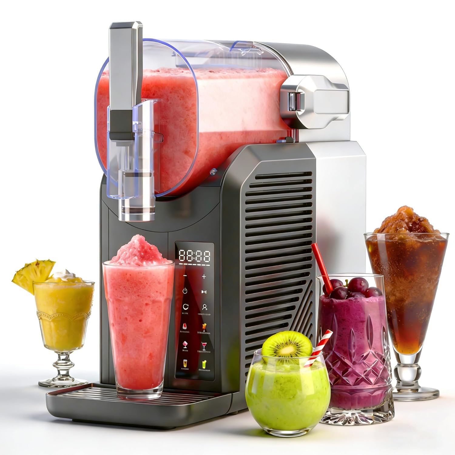 Slushie Machine, 2L/68oz Slushy Machine for Home & Party | Frozen Drink Machine with Self‑Cleaning, No Ice Needed, Ideal for Margaritas, Frappés, Milkshakes