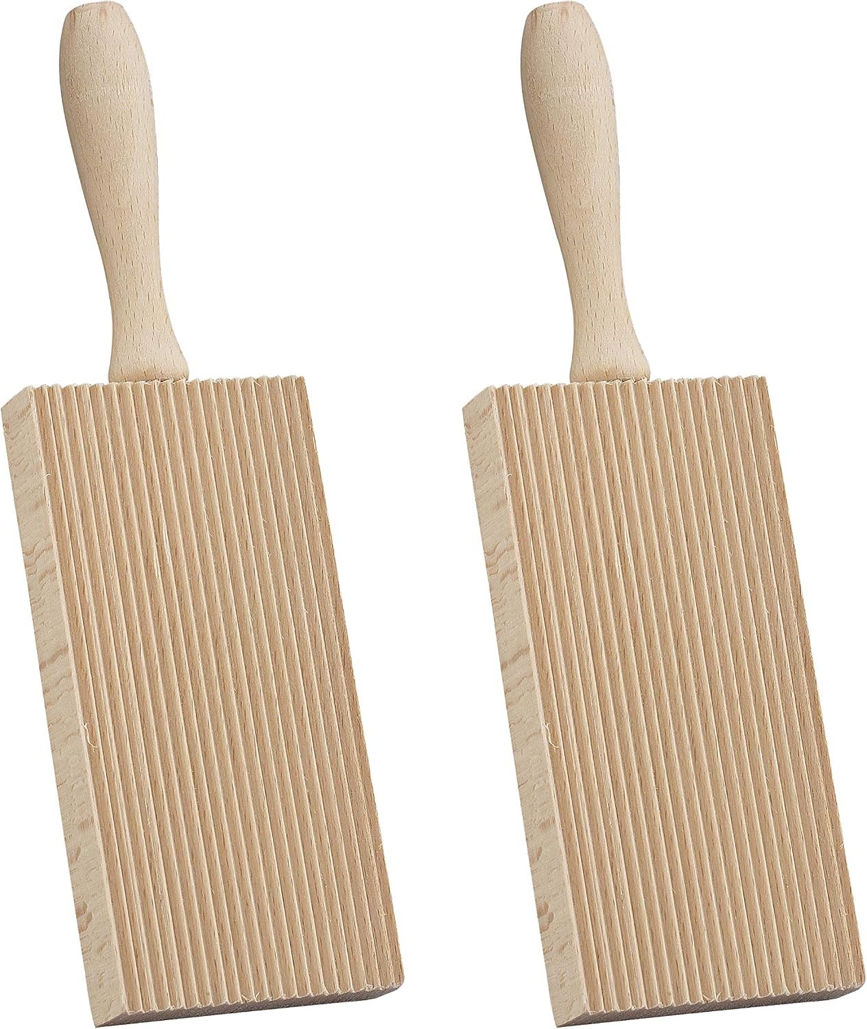 Fante’s Gnocchi Boards, Beechwood, Made In Italy, For Shaping Gnocchi, Adding Texture, Holding More Sauce, And Traditional Italian Cooking, Set Of 2