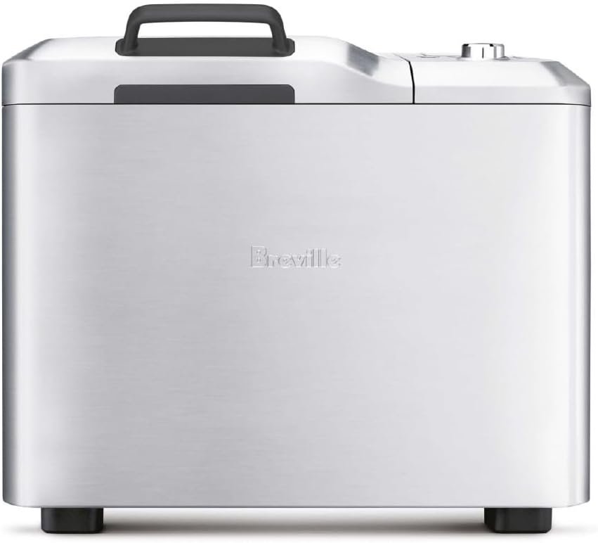 Breville BBM800XL Custom Loaf Bread Maker Machine, Brushed Stainless Steel | Control every detail | Collapsible kneading paddle prevents holes, custom crust settings, automatic fruit & nut dispenser
