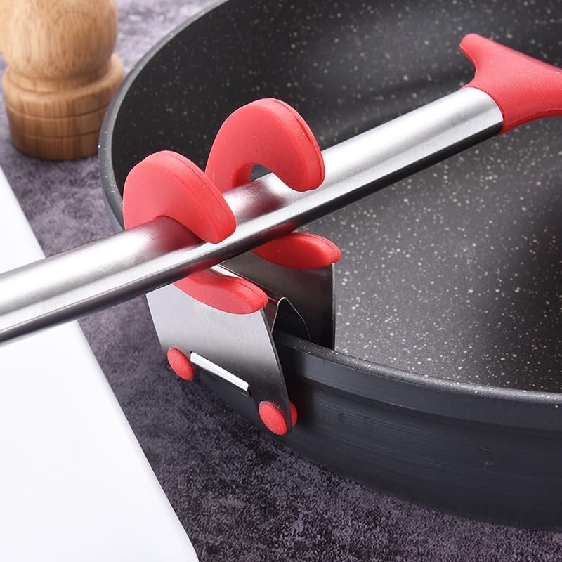 1pc Kitchenware Support Rack, Stainless Steel Pot Side Clip Soup Spoon, Anti-Scald Clip Kitchen Gadgets Multifunctional Clip, For Restaurant, Bakery, Bar, Pub, Cafeteria