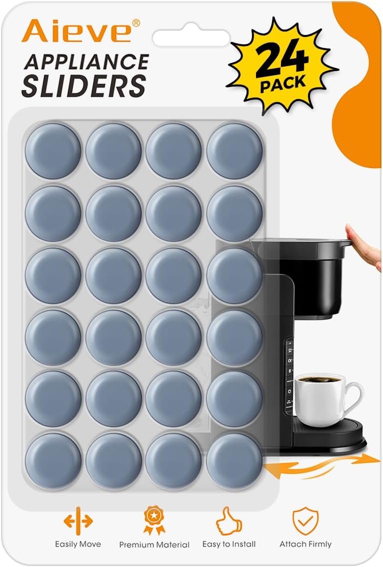 Aieve Appliance Sliders, 24 Pcs Small Appliance Rollers for Kitchen Aid | Self Adhesive Caster Wheels, Kitchen Finds Home Must Have Kitchen Accessories for Mixer Coffee Maker Air Fryer