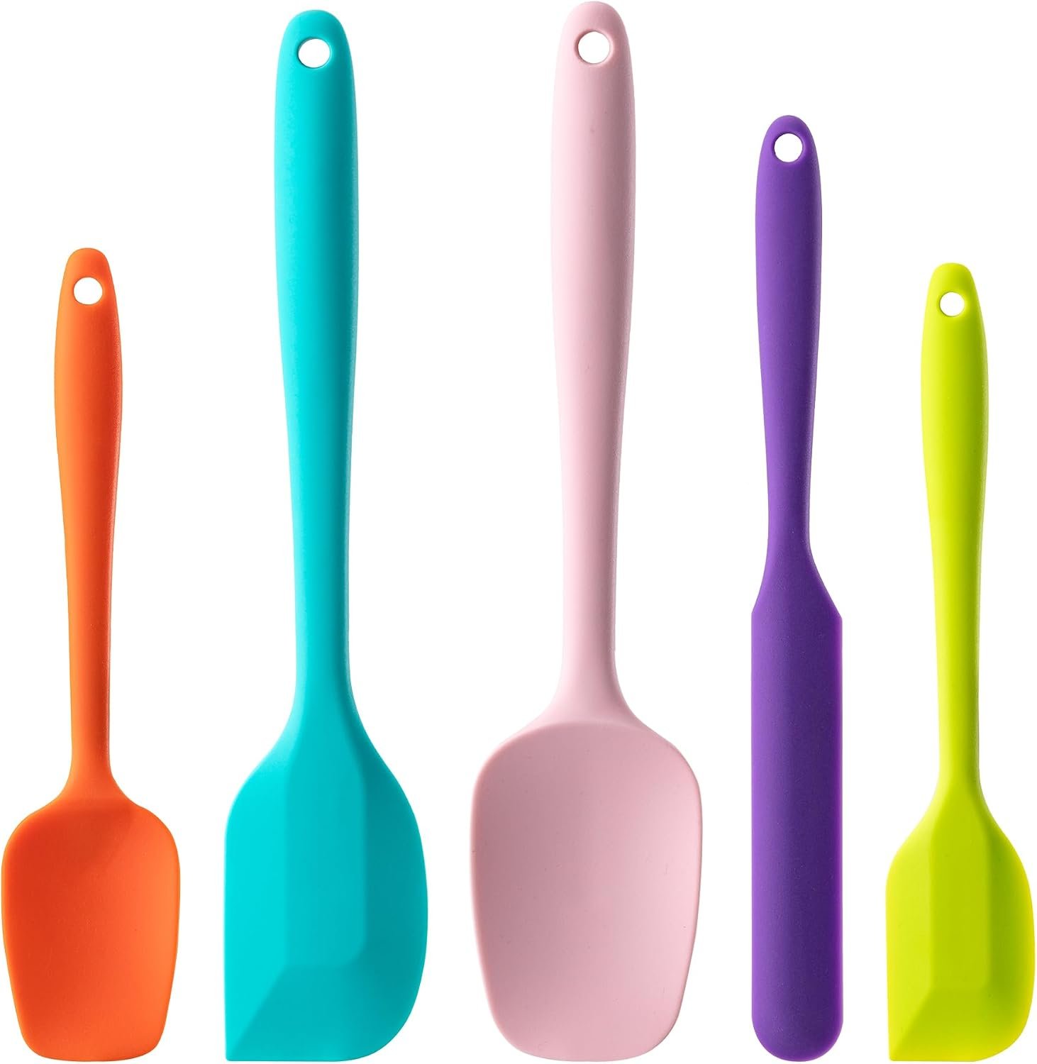 Silicone Spatula Set,5 Piece Food Grade Rubber Spatulas,Multicolor | Spatulas Silicone Heat Resistant for Baking,Cooking,and Mixing High Heat Resistant Non Stick Dishwasher Safe BPA-Free