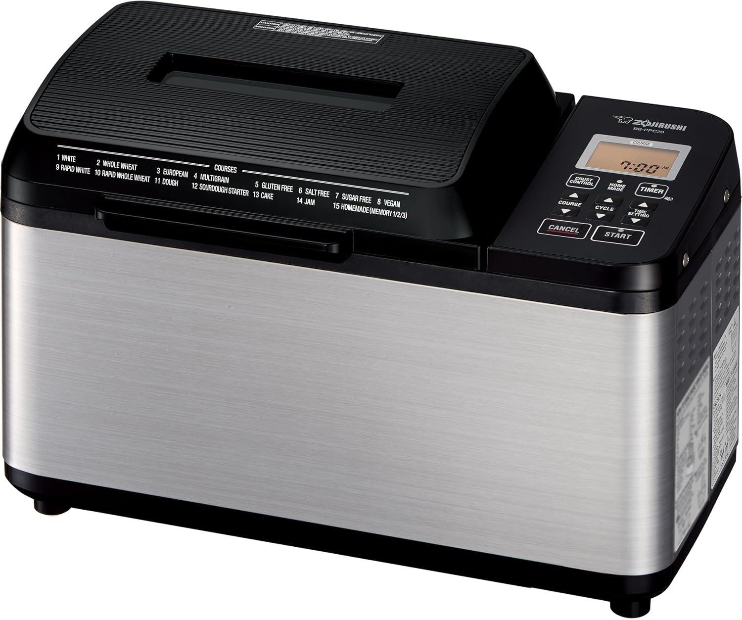 Zojirushi BB-PPC20BA Home Bakery Virtuoso Plus Breadmaker, PFAS Free